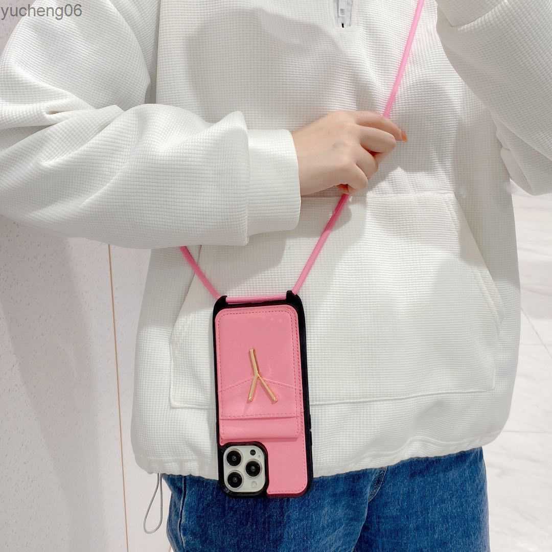 

4 Styles Fashion Phone Handbag Case Leather Card Bag Phones Cases Classic Armband Luxury Designer iPhone 13 Pro Max High Quality yucheng06, White