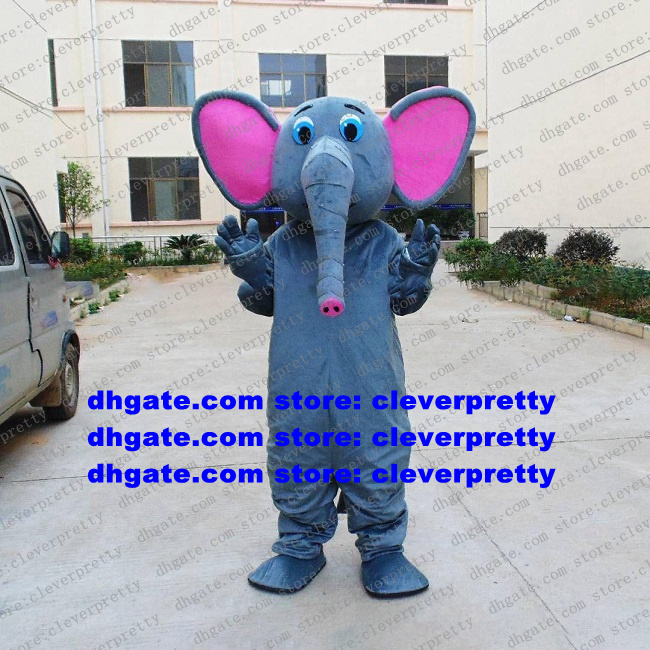 

Grey Elephant Elephish Mascot Costume Adult Cartoon Character Outfit Suit Canvass Business Orders Cosplays Costume zx1296, As in photos