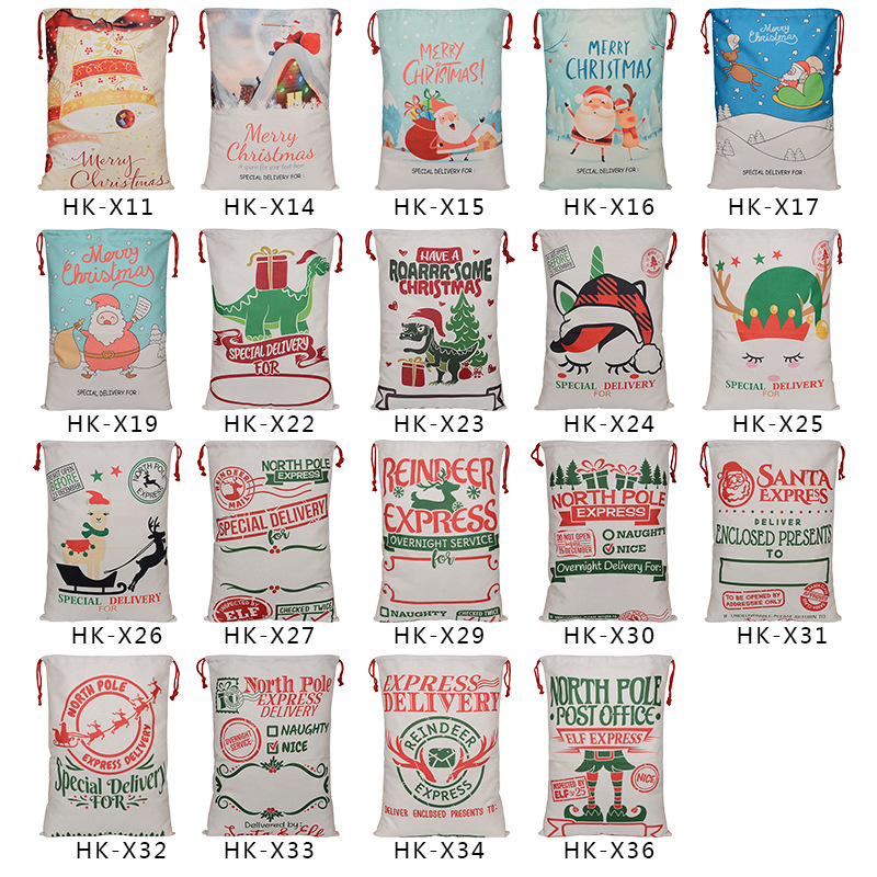 

Bag Christmas Drawstring Bags Large Size Santa Sacks Bag Party Favor Supplies Canvas bagXmas Decorations