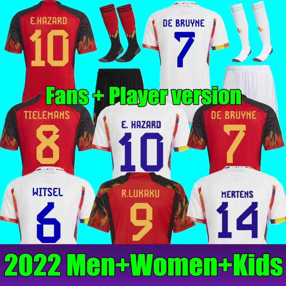 

2022 Belgium Soccer Jersey COURTOIS LUKAKU TIELEMANS belgian Football shirt Player Fan 22 23 Michy Batshuayi 7 Kevin De Bruyne KOMPANY ALDERWEIRELD men kids Kits 10 9, 2022 away aldult player