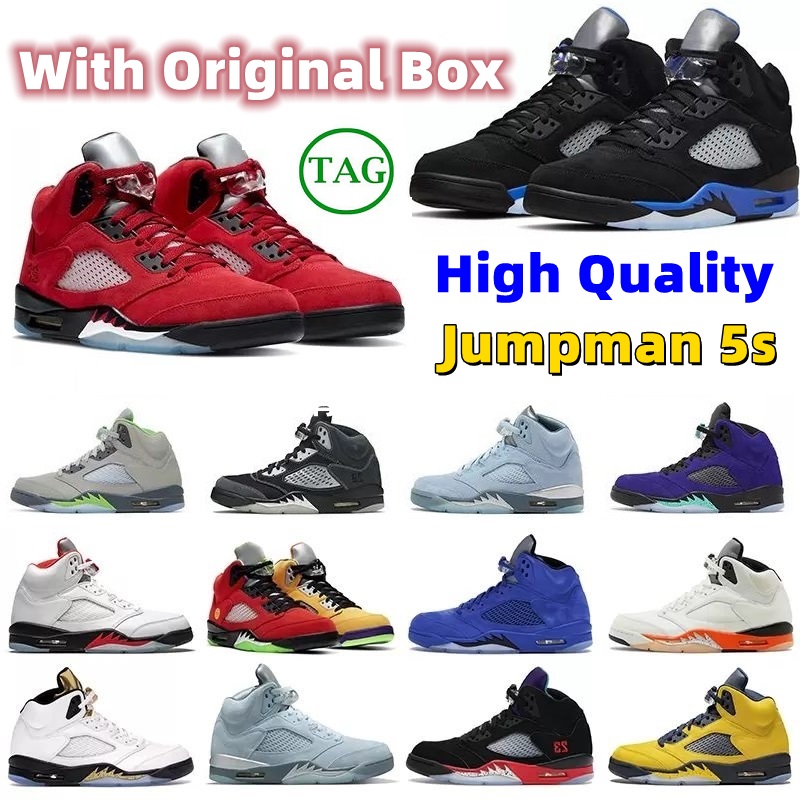 

With Box Jumpman 5 Basketball Shoes Sports Sneakers Concord Green Bean Racer Blue Bluebird Moonlight Raging Red Stealth Men 2.0 Alternate What The Anthracite Mens, 14