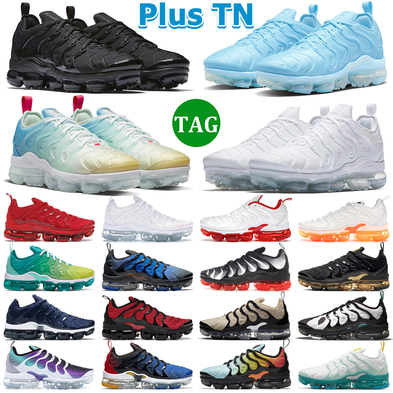 

Plus TN Men Women Running Shoes Triple Black White Red Aurora Green Bleached Aqua Laser Blue Metallic Gold University Blue Trainers Sports, 42