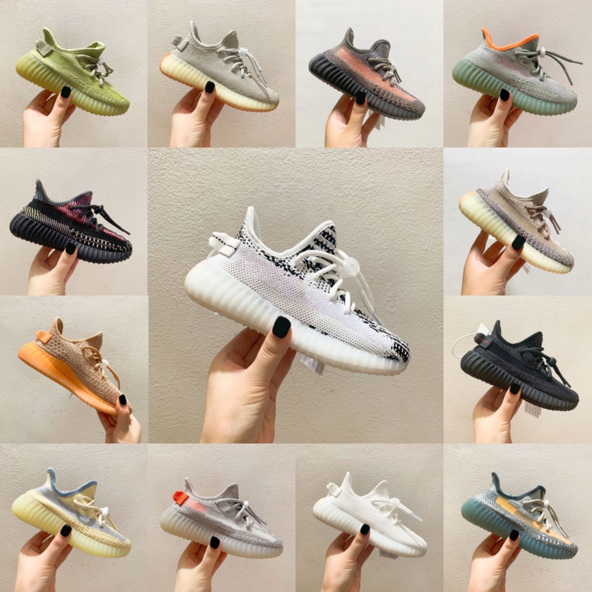 Designers Chaussures pour enfants V2 Clay Black Triple 35o blanc Antlia Zebra Youth Children Sneakers Baby Boys Filles Running Enfants Toddlers T