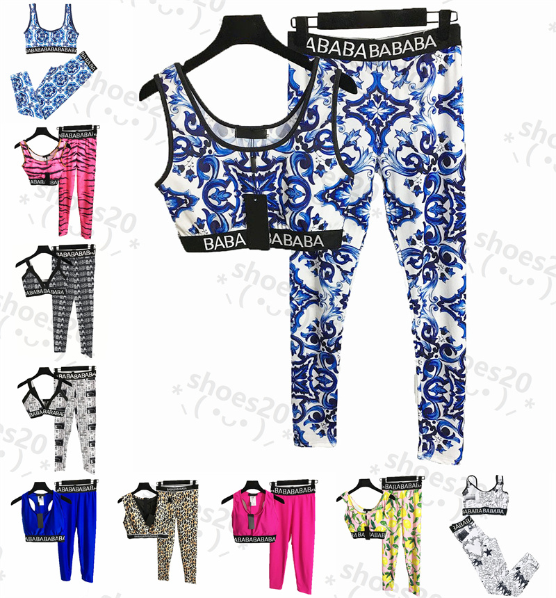 

AB Print Yoga Outfits Quick Dry Sports Vest Pants Luxury Clothing Fitting Elastic Leggings Womens Workout Sportswear Designer Sportswears, Freight