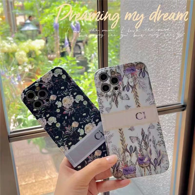 

Fashion Designer Phone Cases For Iphone 14 Pro Max 13 12 11 Sets Max Shockproof Casual Style Classic Flower Pattern 22111106CZ, Purple