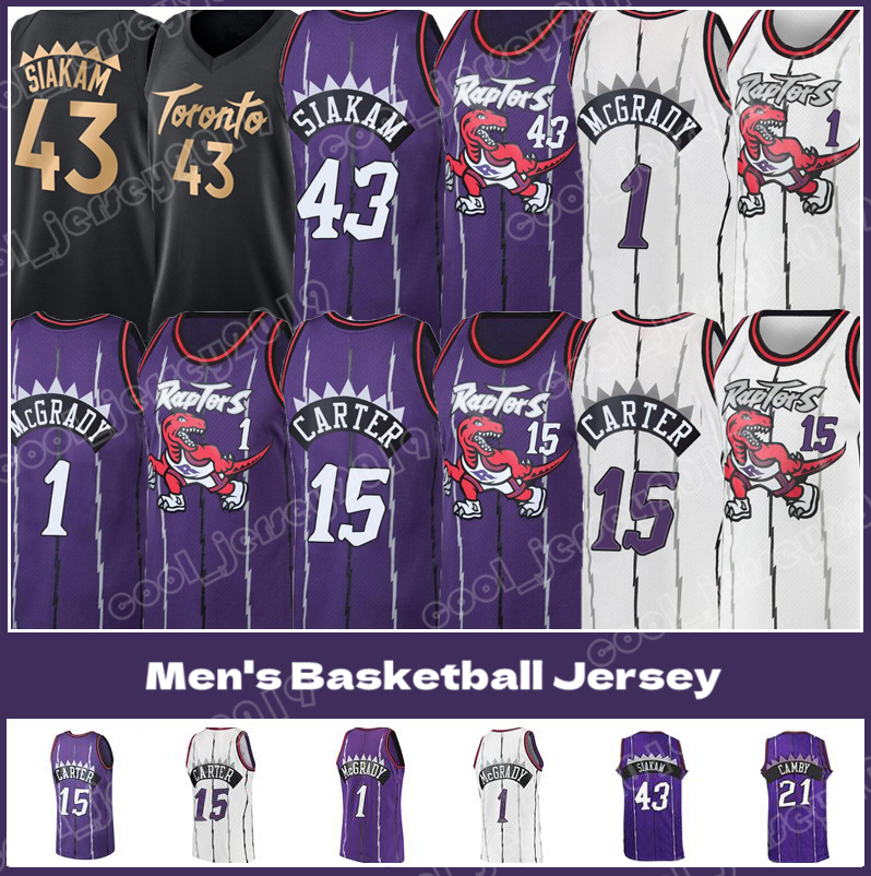 

Jersey Throwback Vince 15 Carter Tracy 1 Mcgrady Toronto''Raptors''Basketball 43 Pascal Siakam Mens Jerseys, Men jersey