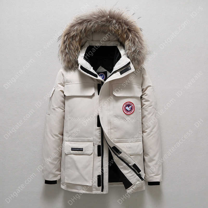 

Down Jacket 2022 Autumn Male Youth Canadian Goose Short Korean Thickened Coat New Winter, Creamy-white