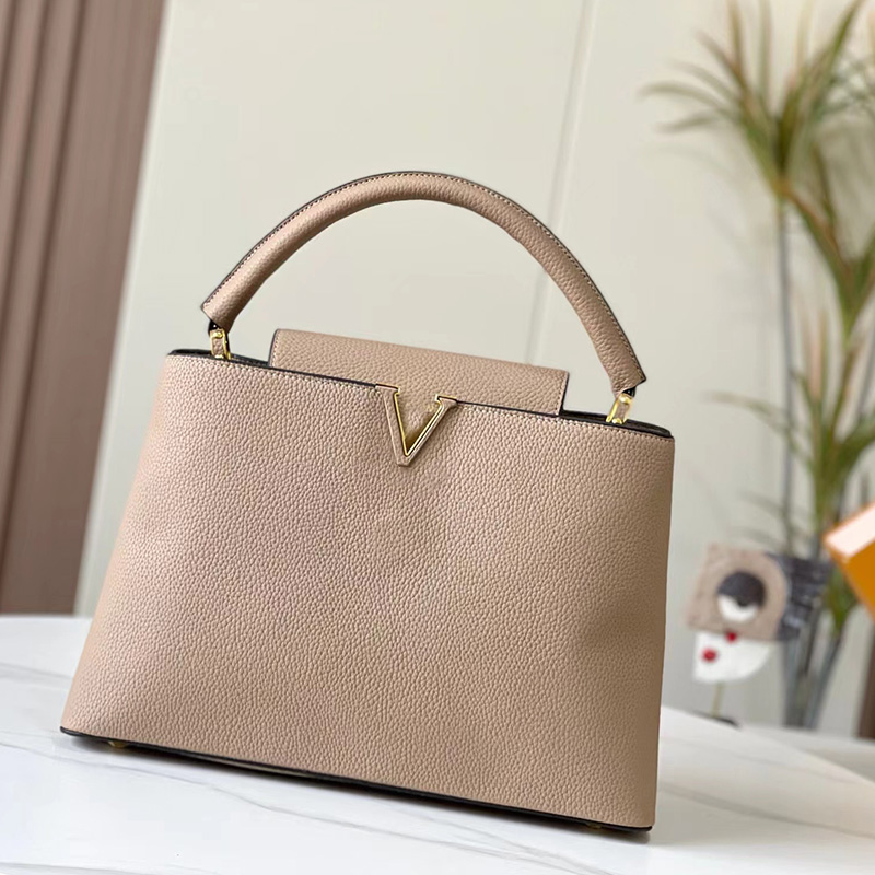 

Capucines large Leather shoulder bag Handbag women Lady Tote Crossbody Bag designer bags Size 36cm, Black gold