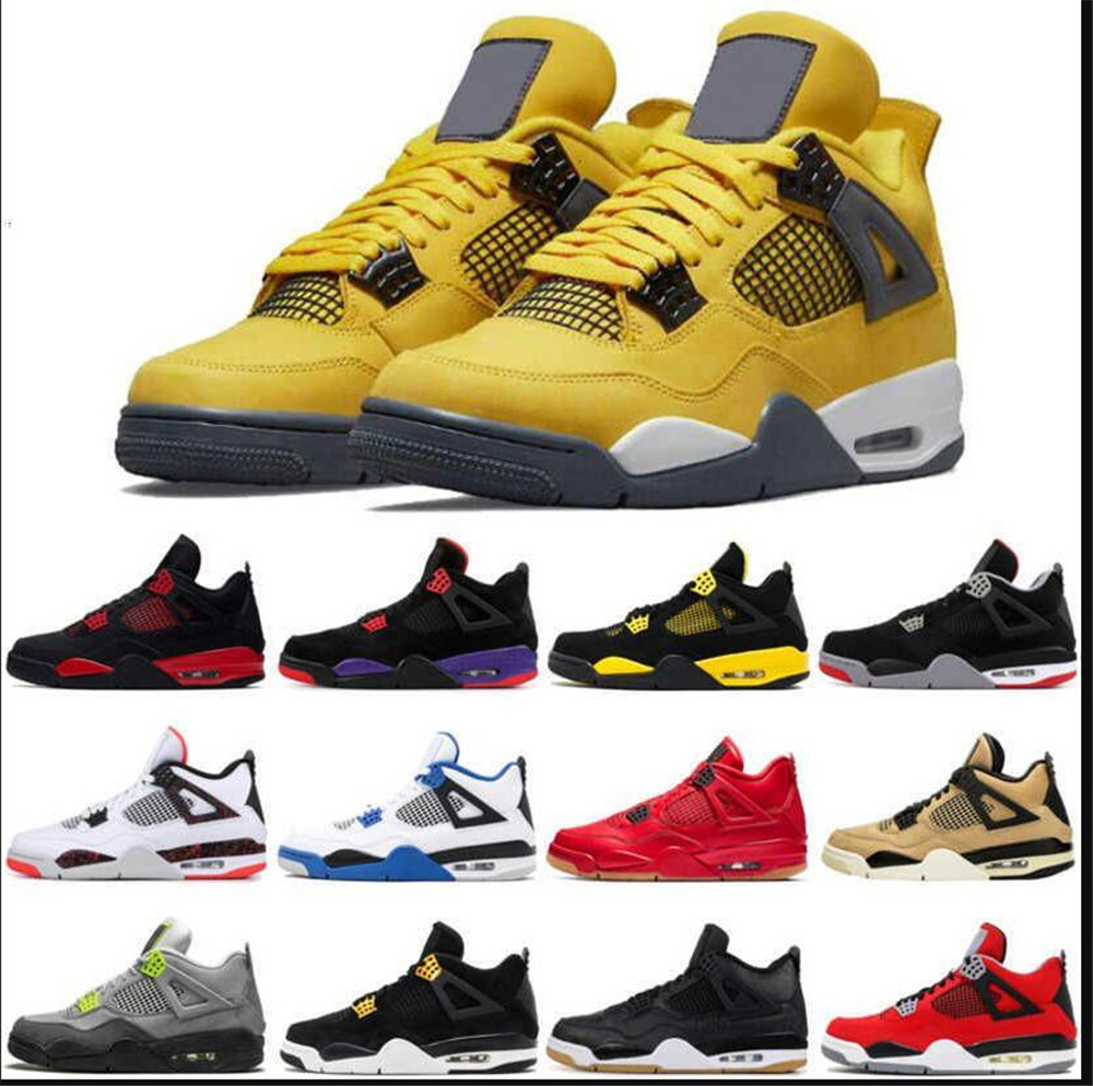 

2023 4 4s basketball shoes mens womens Blak Cat Canvas Military Black Canyon Purple Infrared Red Thunder Zen Master Neon Sail What The Spors sneakers jordens