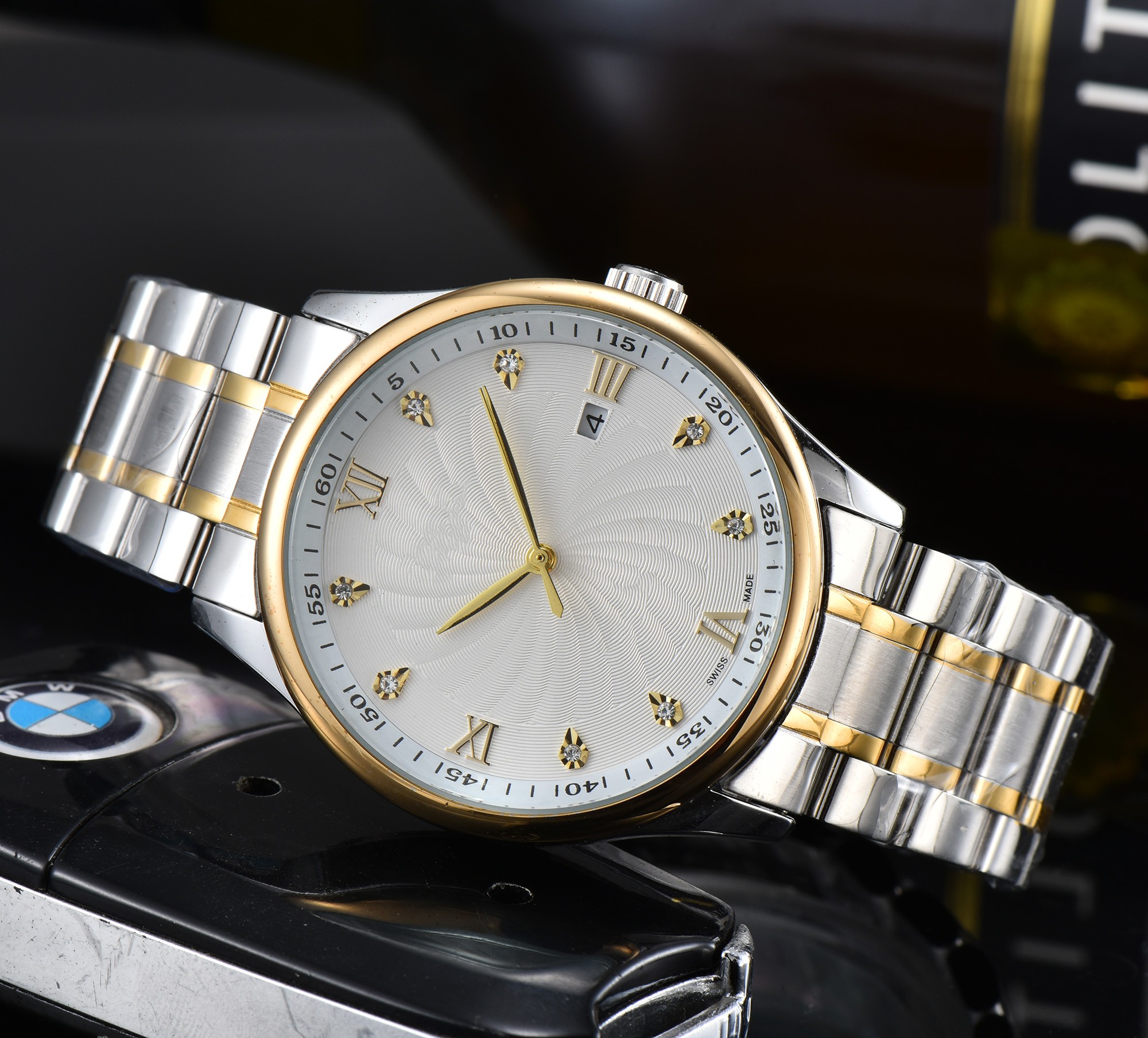 2022 Luxury Brand Men's Watch Exquisite and Elegant Gold Dial Fashion Business Mechanical Watch-image-817838989
