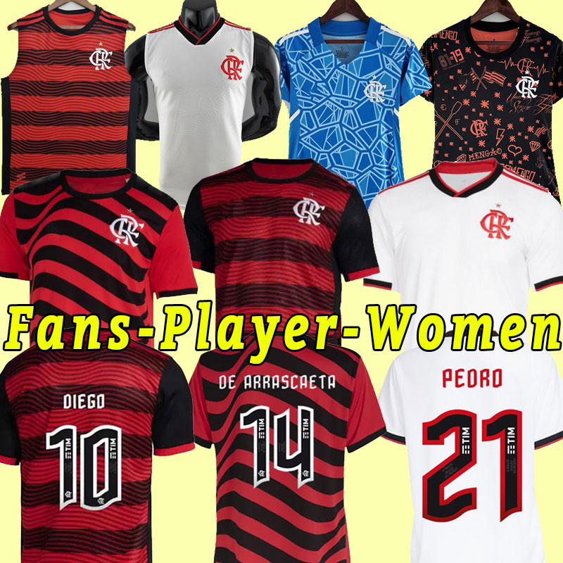 

22 23 Flamengo soccer jerseys 2022 DIEGO E.RIBEIRO GABRIEL B. GABI PEDRO VIDAL DE ARRASCAETA GERSON B.HENRIQUE Camisa Mengo Training Women Fans Player version Vest, Home+patch