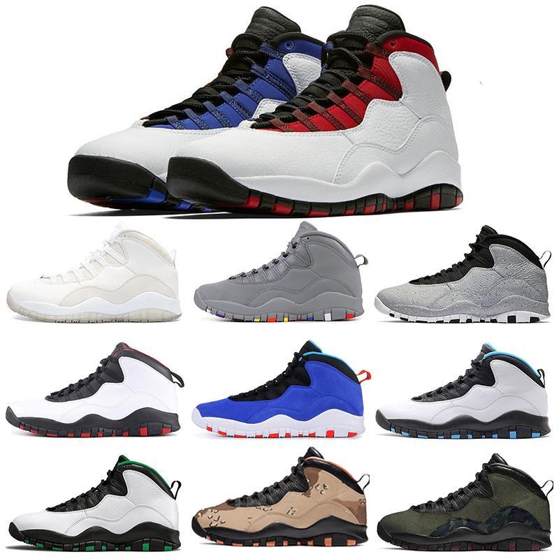 

Jumpman 10s Men Shoes mens 10 Cement Cool Grey Orlando Desert Camo outdoor sports trainer sneakers JVn, 34
