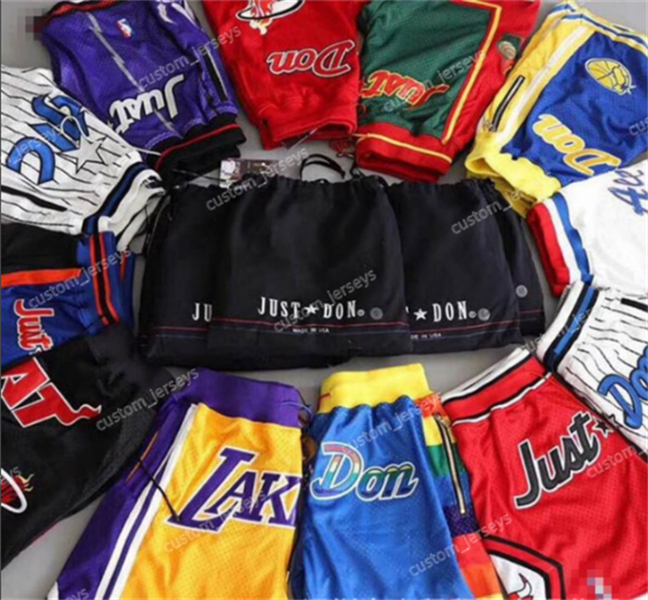 

18ss High Street Just''Don''Men Sports Shorts Letter Embroidery Mesh Basketball''NBA''Bulls Shorts Bieber Star Style Loose''Lakers Pants