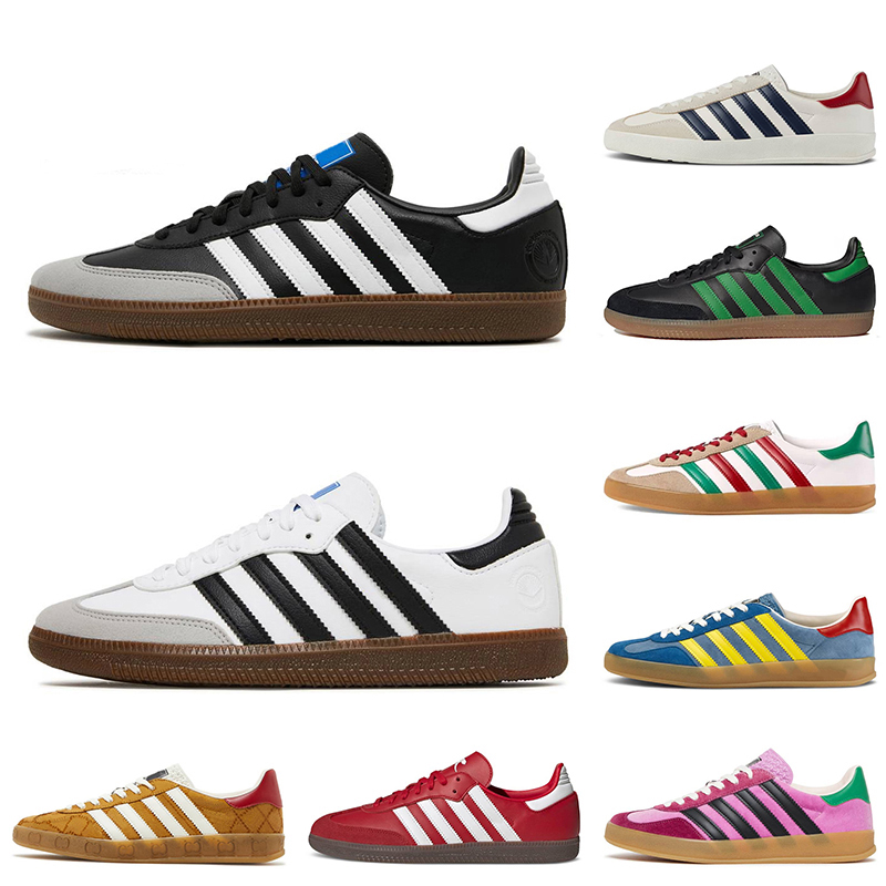 

Vegan White Back Gum Samba Casual Shoes Designer Gazelle Sneakers Monogram Gazelles Pink Velvet Green Suede Wales Bonner Argentina With Socks Sports Trainers, D20 red black 36-45