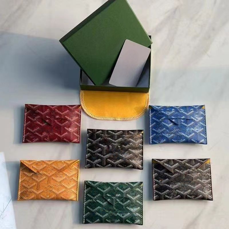 

Goya Designer Mens Card Holder With Pattern Print Luxury Short Wallet Leather Purse Men Women Credit Clutch Mini Bag Cardholder Designer Case coin purses, Empty box