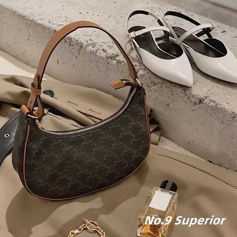 

Leather Designer Bags Celinns Luxury Handbag Brand Triomphe Underarm Bag High Sense Autumn Winter Old Flower Net Red Fashion One Shoulder Female Minority, Reading