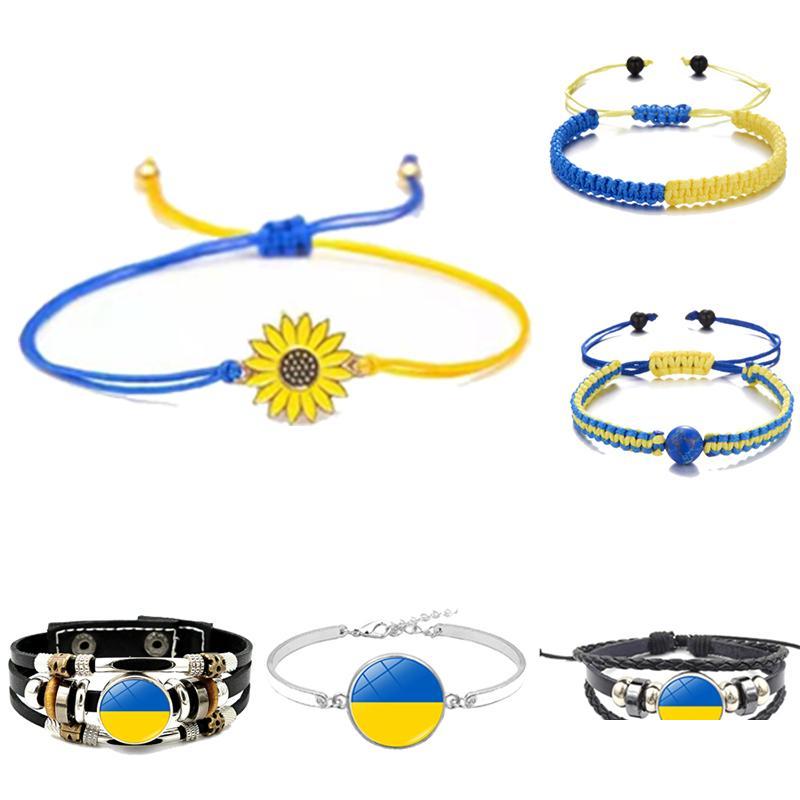 

Charm Bracelets Handmade Rope Daisy Sunflower Charm Bracelets Ukraine Blue And Yellow Ethnic Friendship Bracelet Drop Delivery Jewelr Dhhjt