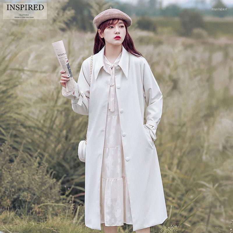 

Women' Trench Coats Simple And Versatile Solid Color Commuter Lapel Coat Women' Fall 2022 Korean Loose Slimming Mid-length, Apricot