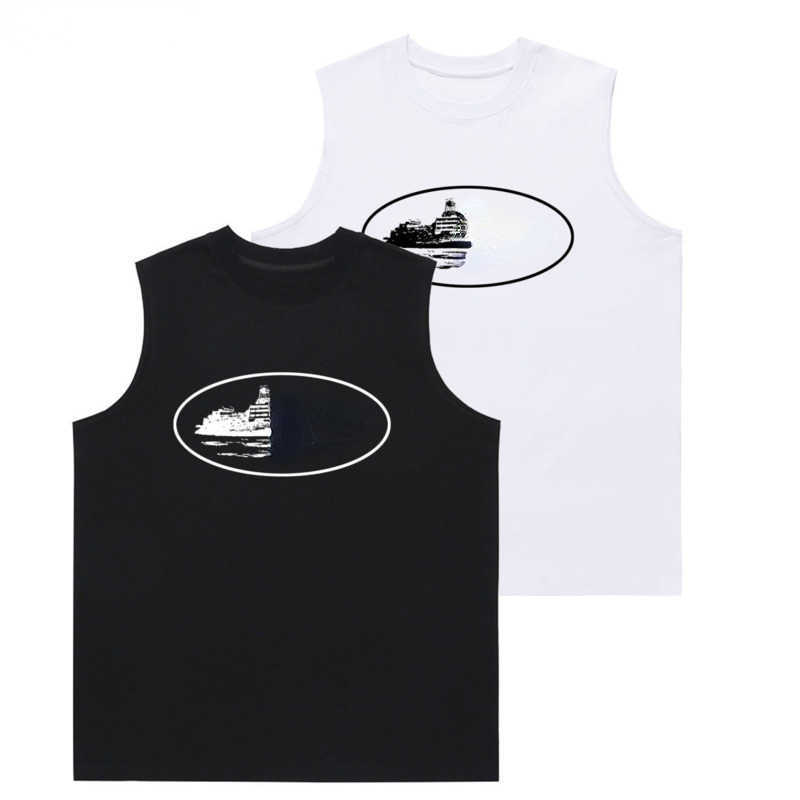 

Corte designer t shirt mens sports vest summer sleeveless tshirt Printed men Hip Hop pullover tee oversize tank top, White-2