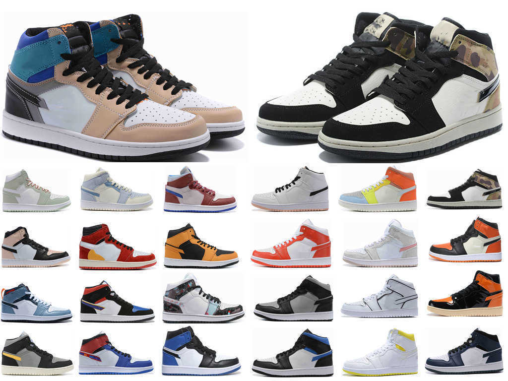 

2022 1s men women basketball shoes jumpman 1 High Mid top Bordeaux Atmosphere Bred Patent University Blue Hyper Royal Pale Ivory mens KBM9 6NVI
