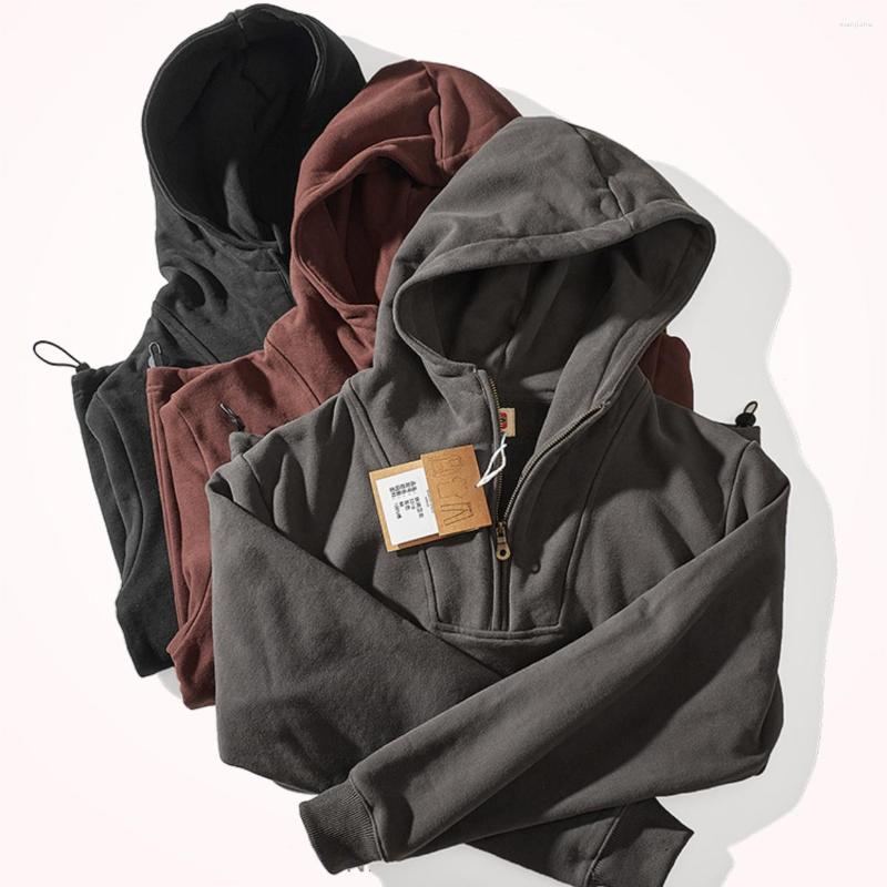 

Men's Hoodies Heavy Solid Color Simple Autumn And Winter Loose Hooded Pullover American Style Hat Thickened Terry Plush Sweater Men's, Black