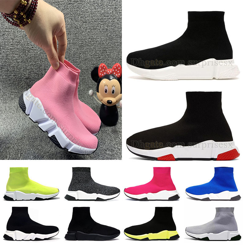 

Fade Pink Girls Sock Shoes Big Kid Boys Triple Black Volt And White Bottom Light Smoke Cool Grey Dark Blue Designer Sneaker Chidren's Fashion Platform Boots Trainers, 01