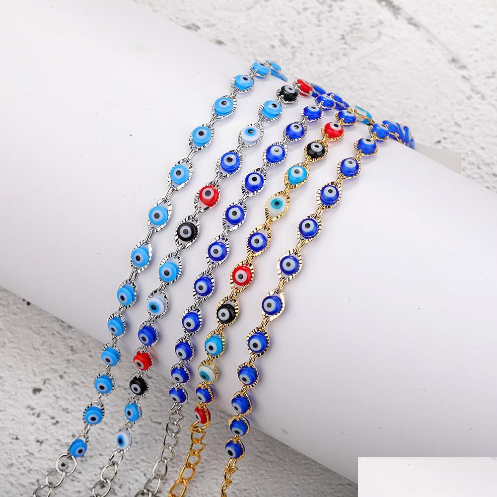 

Charm Bracelets Crystal Bead Bracelet Bangles Enamel Gold Evil Blue Eye Bracelets For Women Lucky Turkish Eyes Jewelry Gifts Drop Del Dhbu1
