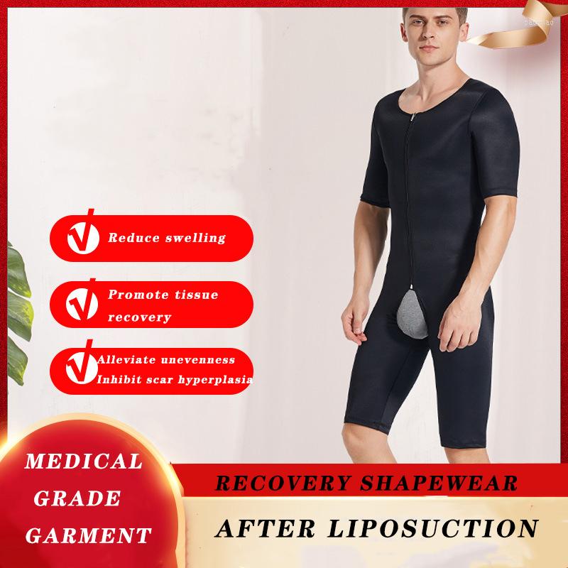 

Men' Body Shapers Men' Full Shaper Liposuction For Abdoemn Thigh Grade Garment Shaperwear Fat Suction Operation Spandex