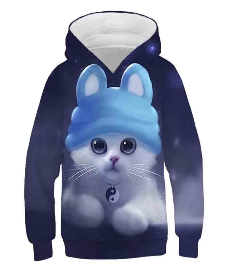 

Cute kitten Hoodies For Teen girls Cropped Sweatshirt Children Outwear Anime Hoody Hooded Baby Clothes Boys Pullover Shirts 2201253517529, The picture color