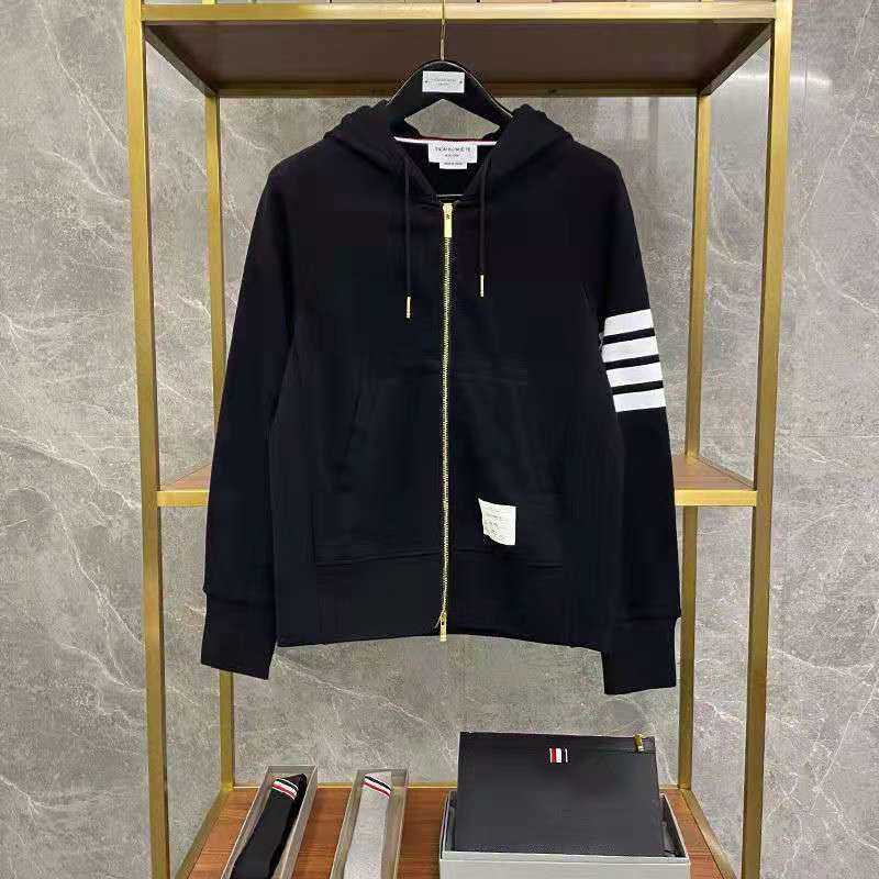 

Designer Sweatshirt Hoodie Thoms Brownns Long Sleeve Letter Print Men's Classic Zipper Hooded Plush Thickened Sweater Four Lovers Casual Trend Coat, Light gray