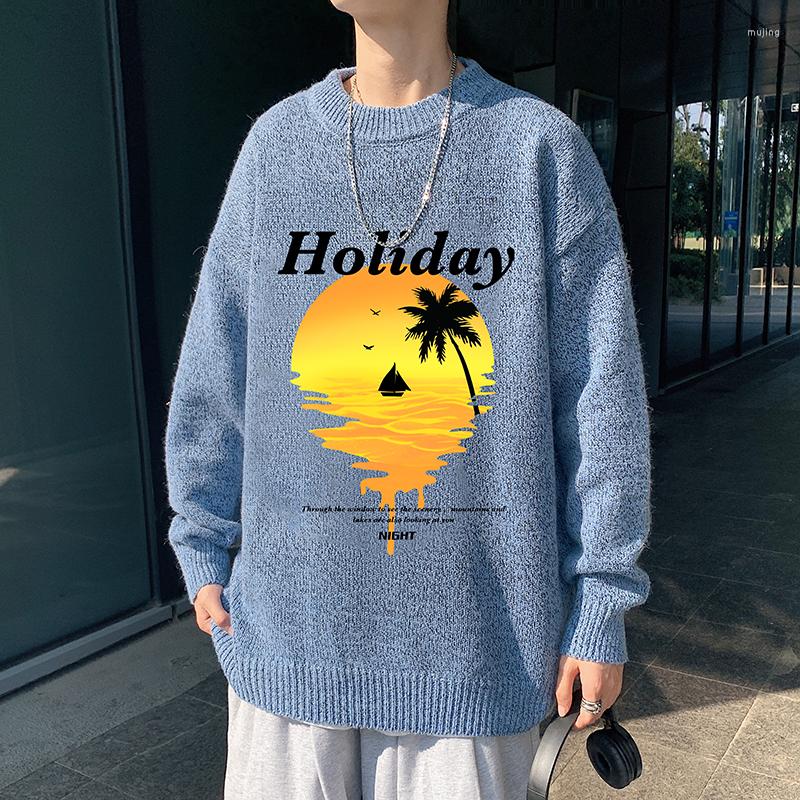 

Men's Sweaters Size Plus Fashion Korean Style Pullovers Long Sleeve Daily Outerwear Patterned Streetwear Jumper Casual 24 Styles Sweater, M19266-grey