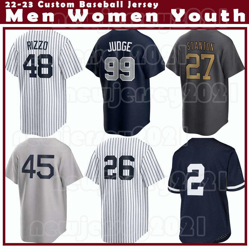 

Yankees Baseball Jersey New Yorks Anthony Rizzo Aaron Judge Gerrit Cole Gleyber Torres Derek Jeter Josh Donaldson DJ LeMahieu Giancarlo Stanton Matt Carpenter, Men custom coolbase(y j)
