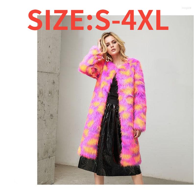 

Women' Fur Autumn And Winter Clothing Product Color Coat Imitation Cotton Thickened Long Section Plush Women, As shown
