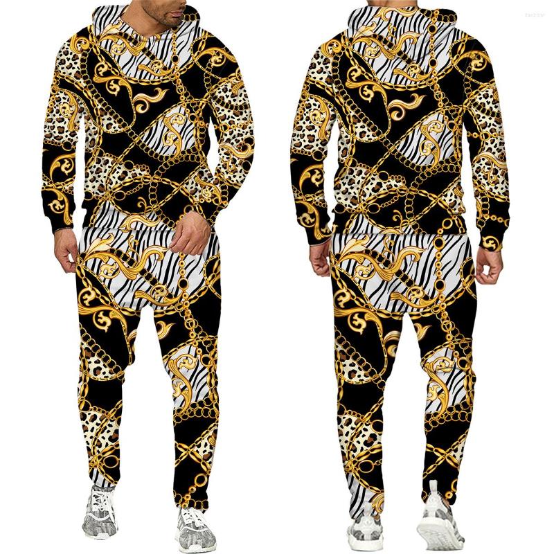 

Men' Tracksuits Golden Pattern Chain 3D Printed Men' Tracksuit Hoodie Pants Set Oversize Street Style Pullover/Trousers/Suits Mens, Only hoodie-a