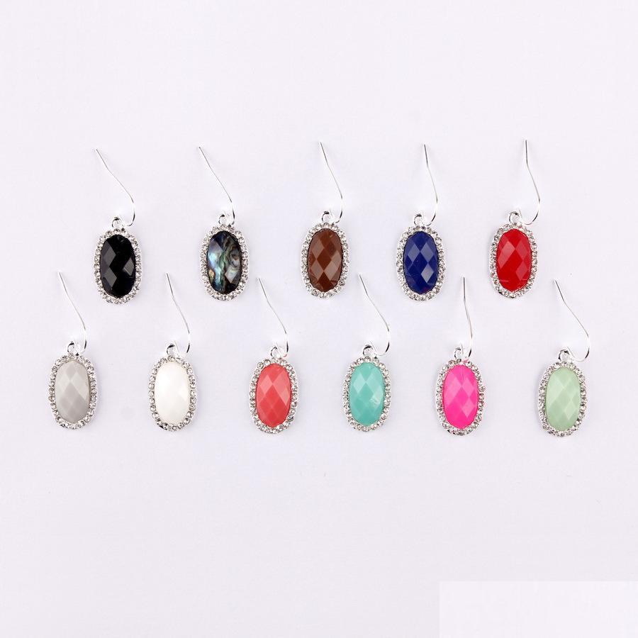 

Charm Designer Faceted Acrylic Oval Charms Earrings For Women Small Resin Dangle Earring Boutique Jewelry Christmas Gifts Drop Delive Dhk3M