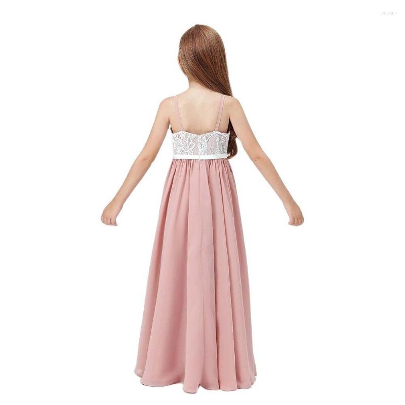 

Girl Dresses Dusty Rose Chiffon Flower For Wedding Evening Party Girls Formal Princess Gown Long Junior Bridesmaid Dress, Black