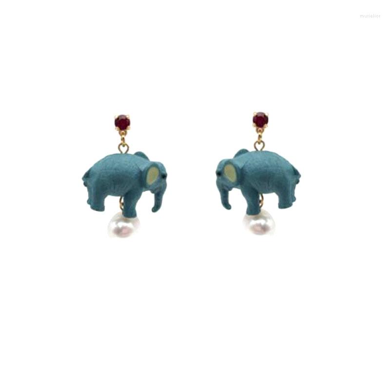 

Necklace Earrings Set CSxjd Cute Blue Elephant Natural Pearl Women's Elegant Jewelry, Picture shown