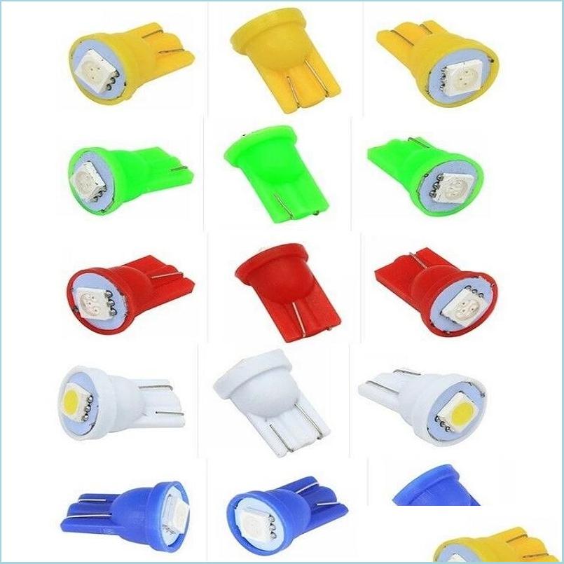 

Car Bulbs 100Pcs T10 194 168 192 W5W 5050 Car Bbs 1Smd 1Led Bright Led License Plate Light Wedge Instrument Side Lamp For Pill 12V D Dh5Vc