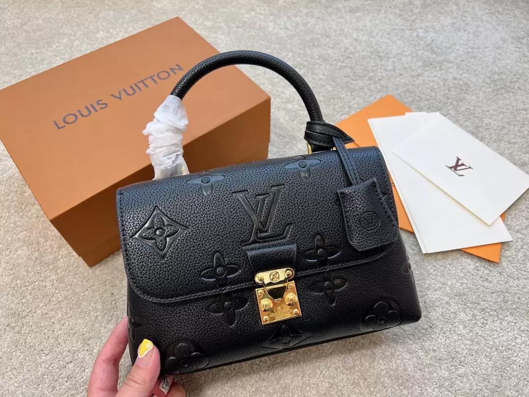 

Luxurys Designer Onthego Embossed Black Flower Bag Women Bags Handbags Tote Shoulder louise Handbag vutton Leather Lvs Diamond viuton Evening Purse MM GM