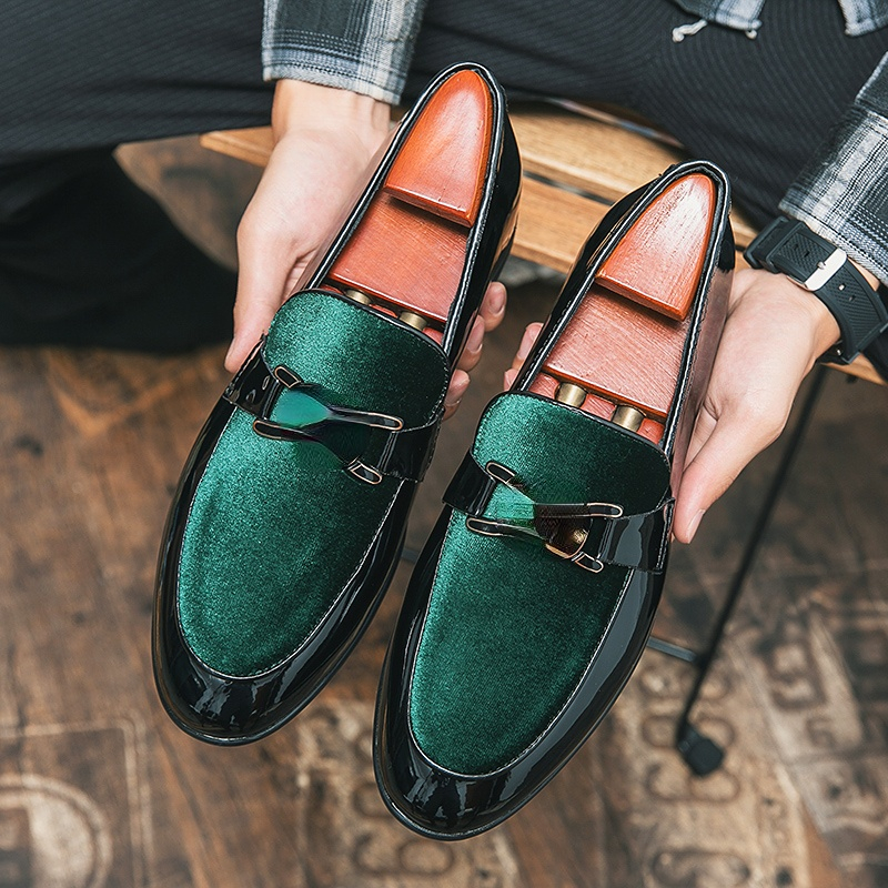 Loafers Men Shoes Fashion Good Quality PU Leather Ankle Solid Slip on Wedding Party Fashion DH1017