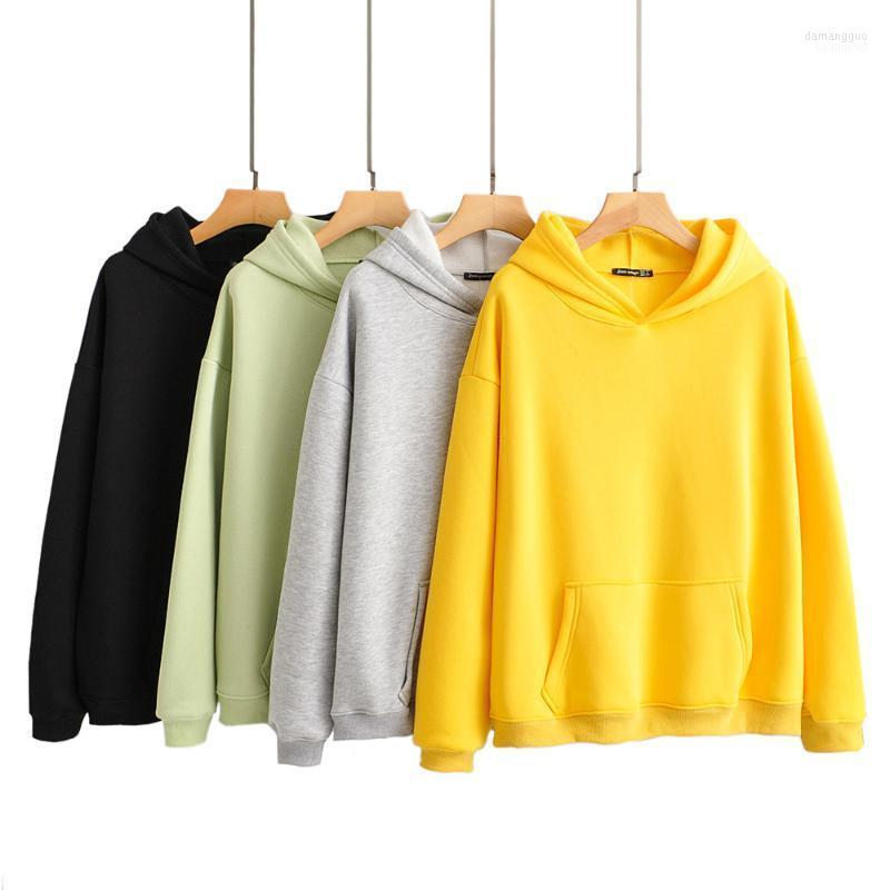 

Women' Hoodies Women' & Sweatshirts Women Hoodie Winter Solid Fashion Oversize Ladies Pullovers Warm Pocket Hooded Jacket Yellow Top