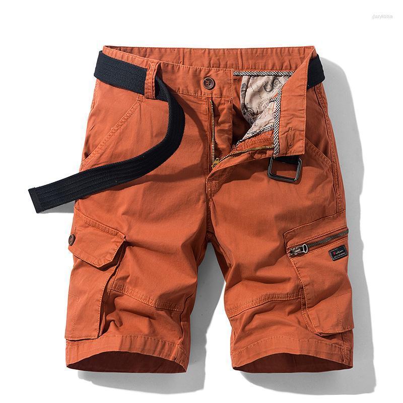 

Men's Shorts Men's Cotton Orange Cargo Men's Fashion All-Match Multi-Pocket Casual Fit Five Points Summer Lightweight, Gray