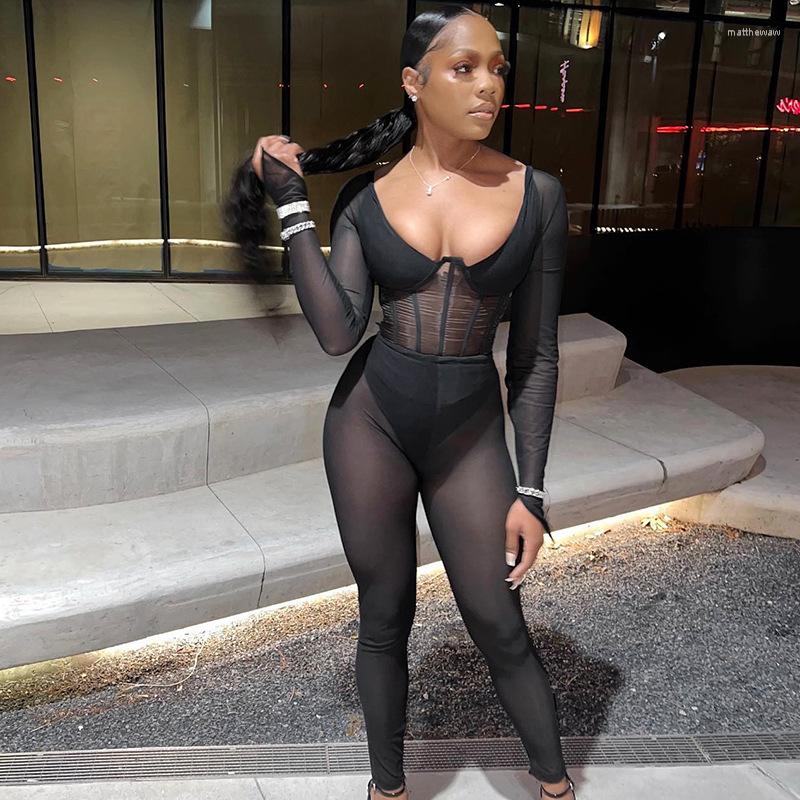 

Women' Two Piece Pants Echoine 2 Set Sheer Mesh Sexy Party Club Outfits, Black