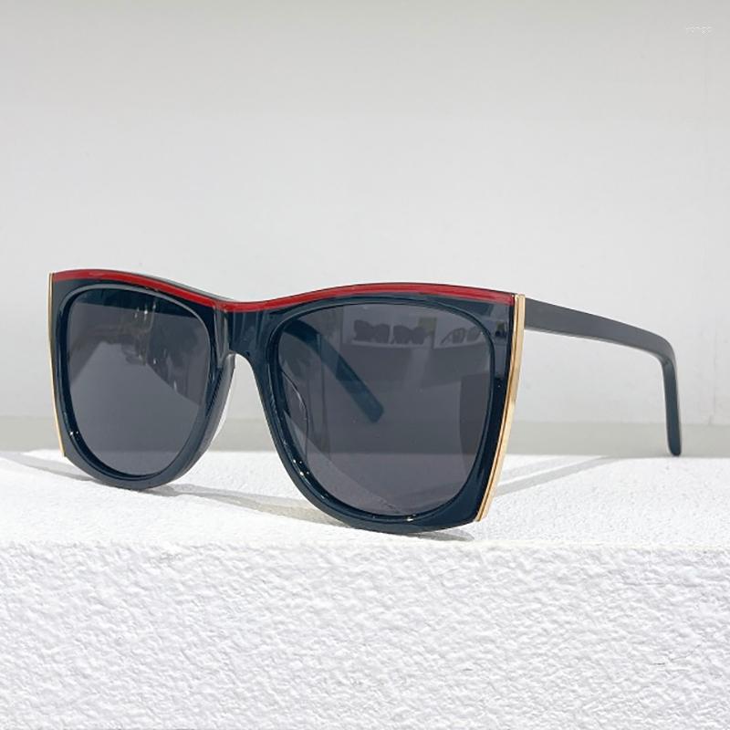 

Sunglasses 2022 Top Quality Acetate Square Grey Lens Women Fashion Metal Trim