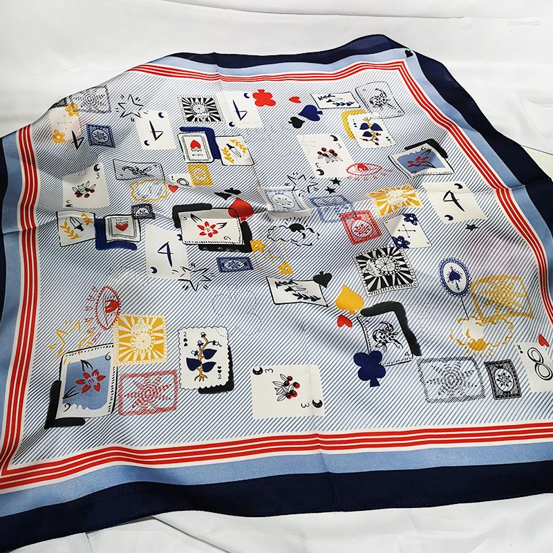 

Scarves 70 70cm Small Shawls Wraps Silk Neck Scarf For Women Fashion Print Handkerchief Headband Hair Scarfs Female Bandana Head