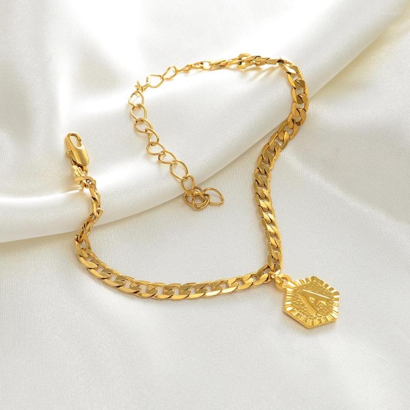 

Anklets Anniyo 21cm 10cm Extender Chain/A-Z Initial Letter Women Girls Alphabet Jewelry Foot Chain Cuba Chains Christmas #233806