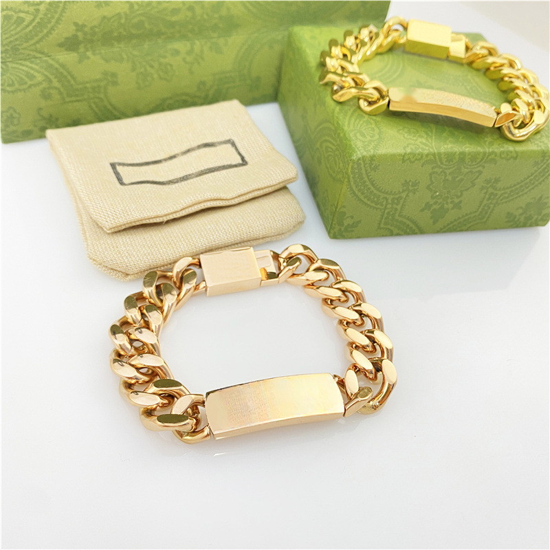 

Top luxury mens bracelet designer charm women men punk hip hop chunky chain bracelets stainless steel silver gold rose charm bangle classic jewelry supply