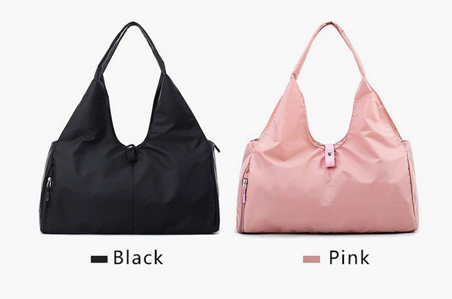 

Women Luxury Lu Stuff Sacks Multifunction Nylon Secret Yoga handbag Travel Outdoor Sports Bags Teenager School, Black