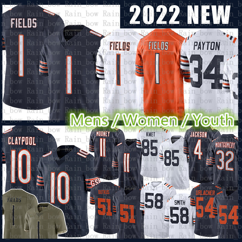 

Walter Payton Justin Fields Football Jersey Chase Claypool Cole Kmet Darnell Mooney Eddie Jackson David Montgomery Tonga Brian Chicagos Bear Jaquan Brisker, Women size s-xxl(xd)