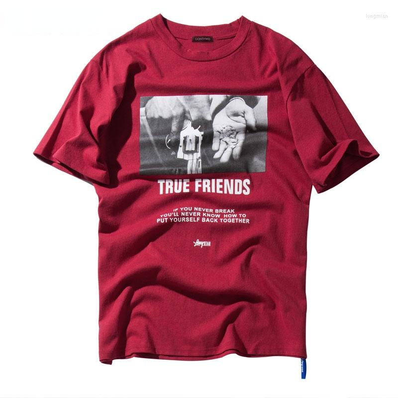 

Men's T Shirts Hip Hop Hands Printed Short Sleeve 2022 Spring Summer Casual Cotton Tops Tees Mens Streetwear Tshirts, White